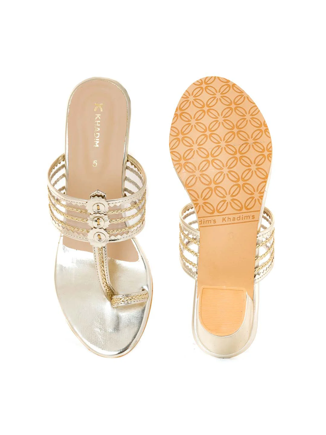 Khadim Block Heel Kolhapuri Slip On Sandal for Women - Image 4