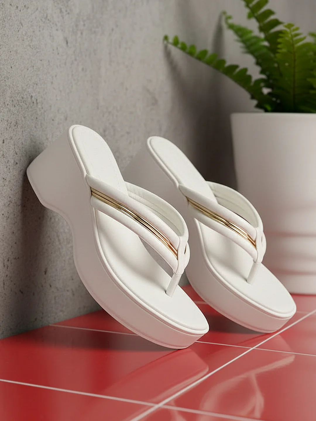 KHADIM Cleo High Heel Wedge Slip On Sandal for Women