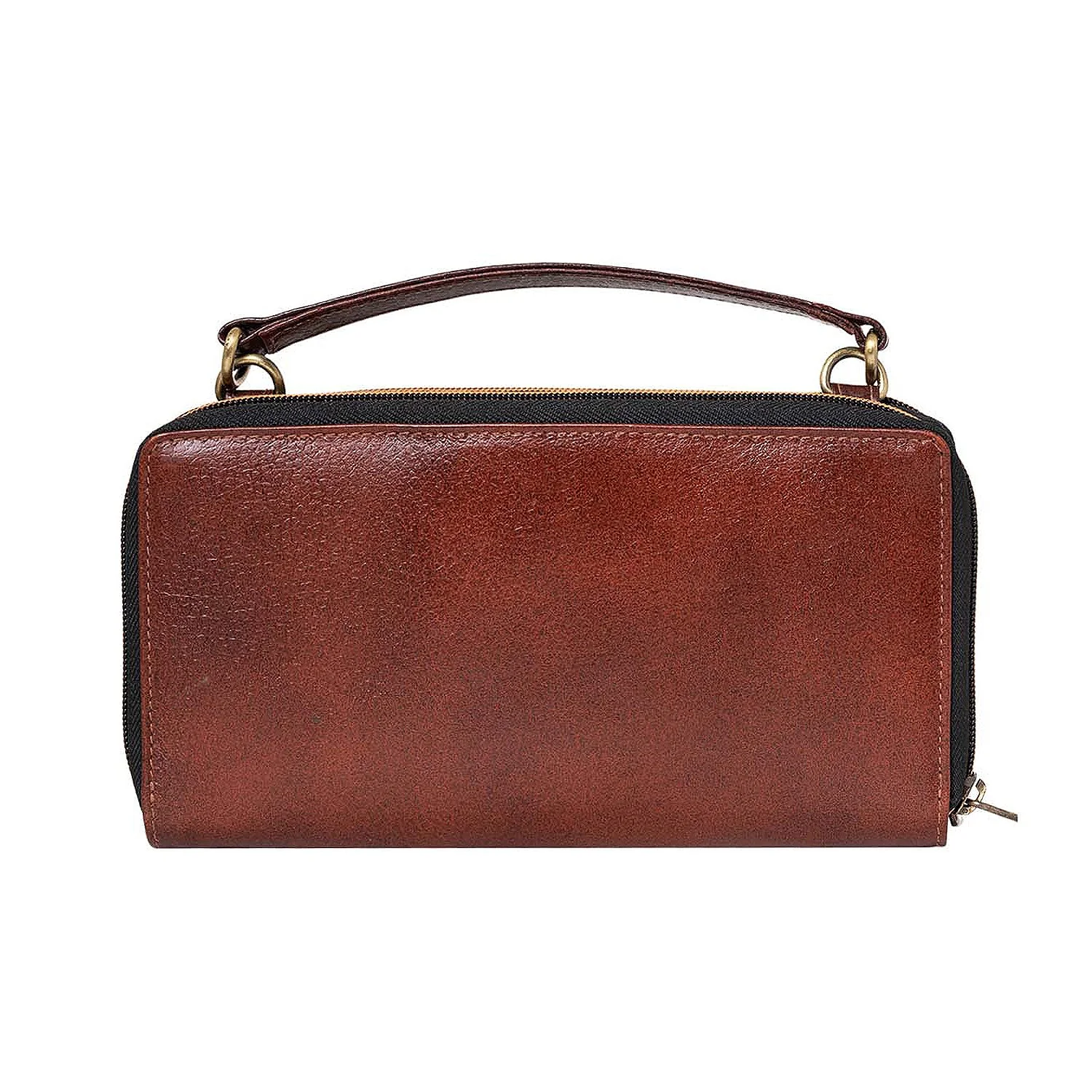 KHADIM Double Zip-Around Leather Wallet with Top Handle (non-detachable) for Women - Image 7