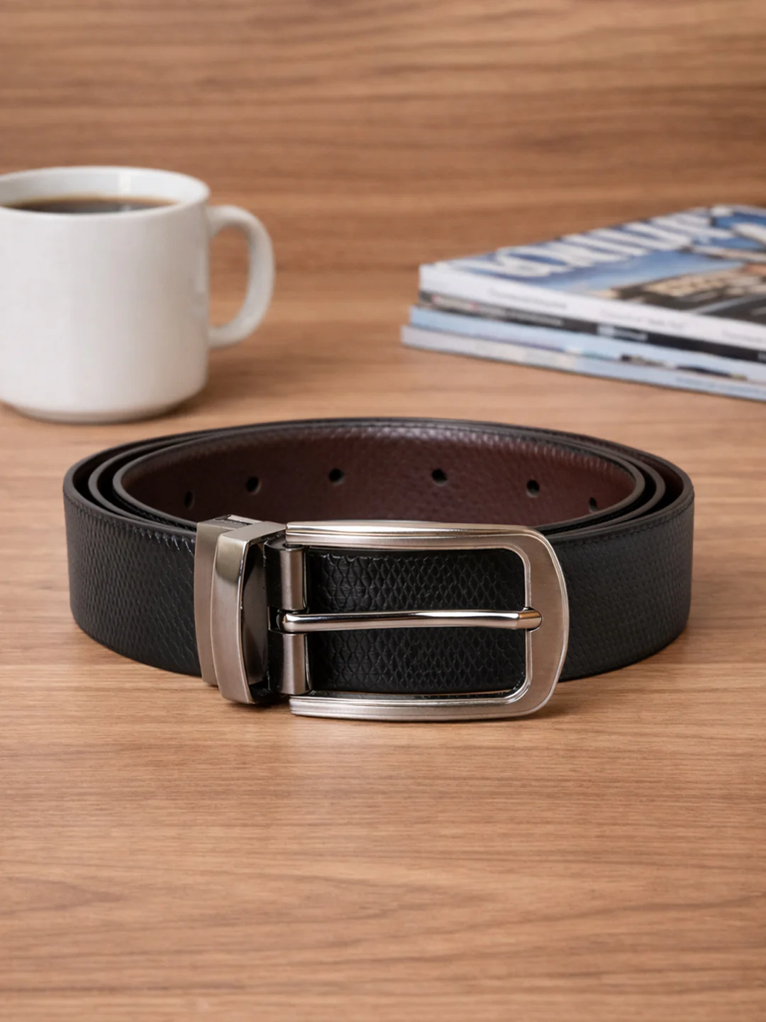 Khadim Leather Belt (Reversible & Resizable) for Men