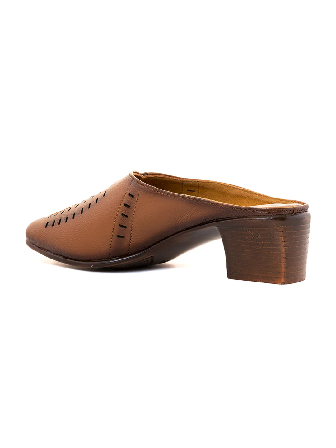 Khadim Sharon Leather Block Heel Mule Slip On Sandal for Women - Image 3