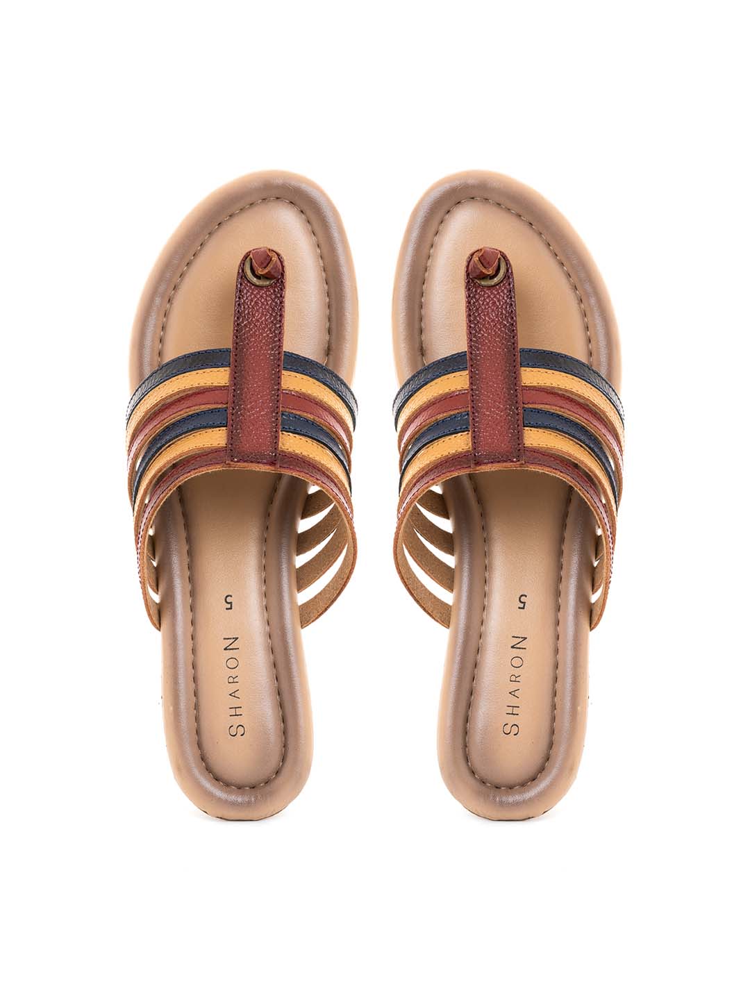 Khadim Sharon Leather Wedge Heel Slip On Sandal for Women - Image 2