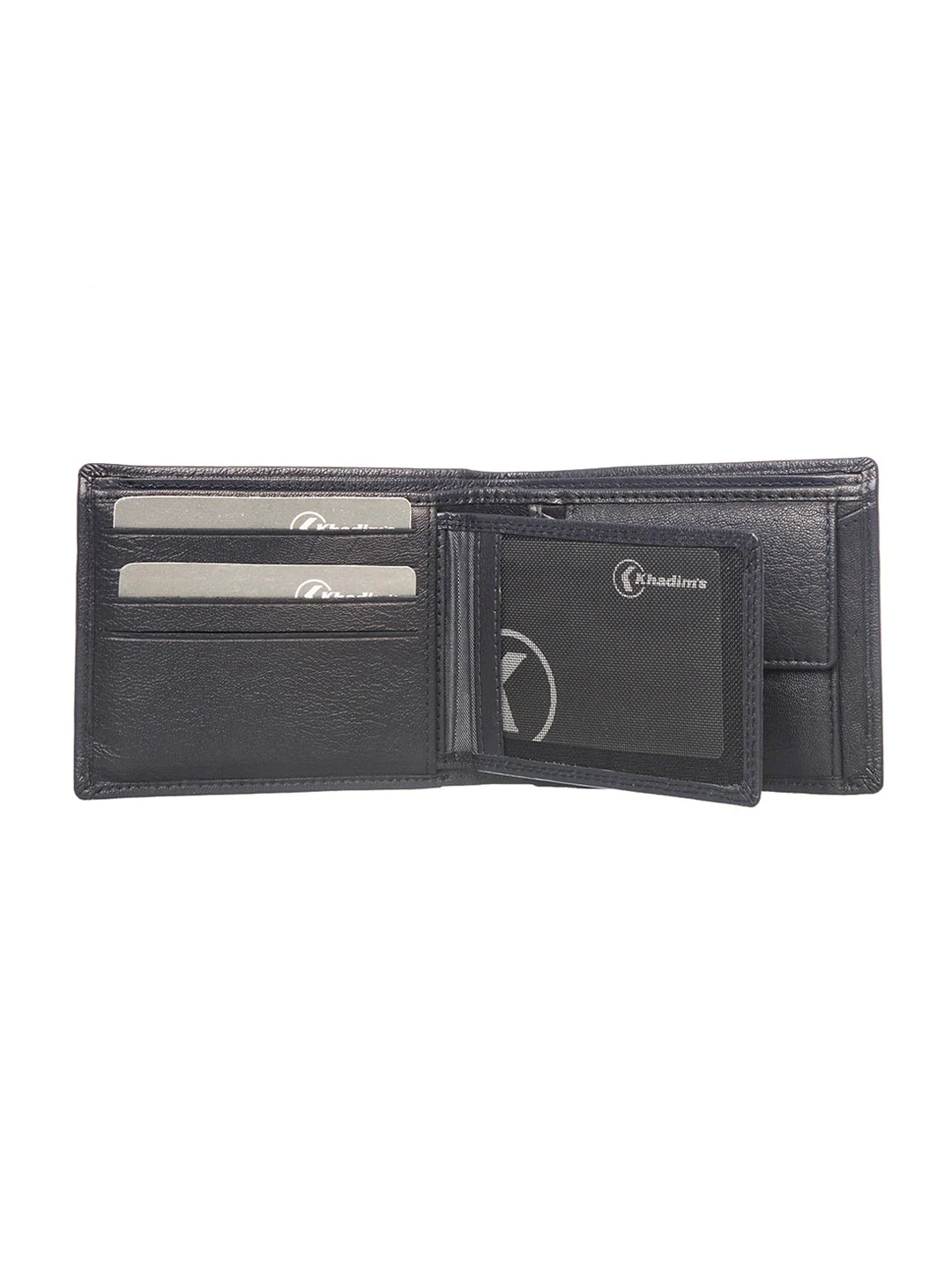 KHADIM Single-Fold Leather Wallet with Detachable Card Sleeve for Men - Image 3