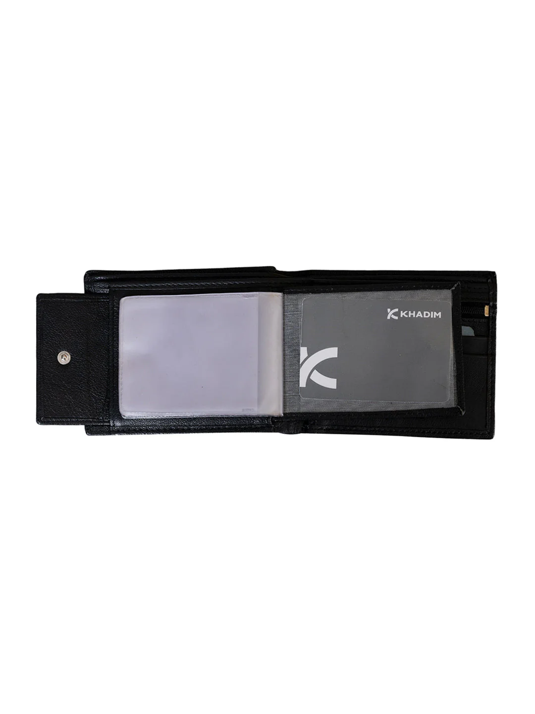 KHADIM Single-Fold Leather Wallet with Detachable Card Sleeve for Men - Image 3