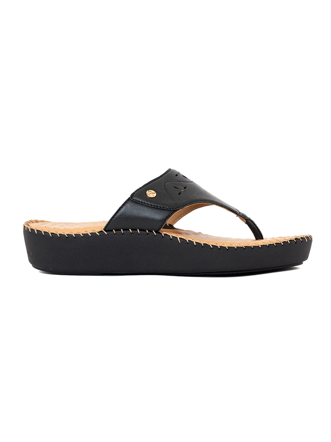 Khadim Softouch Leather Platform Heel Slip On Sandal for Women - Image 3