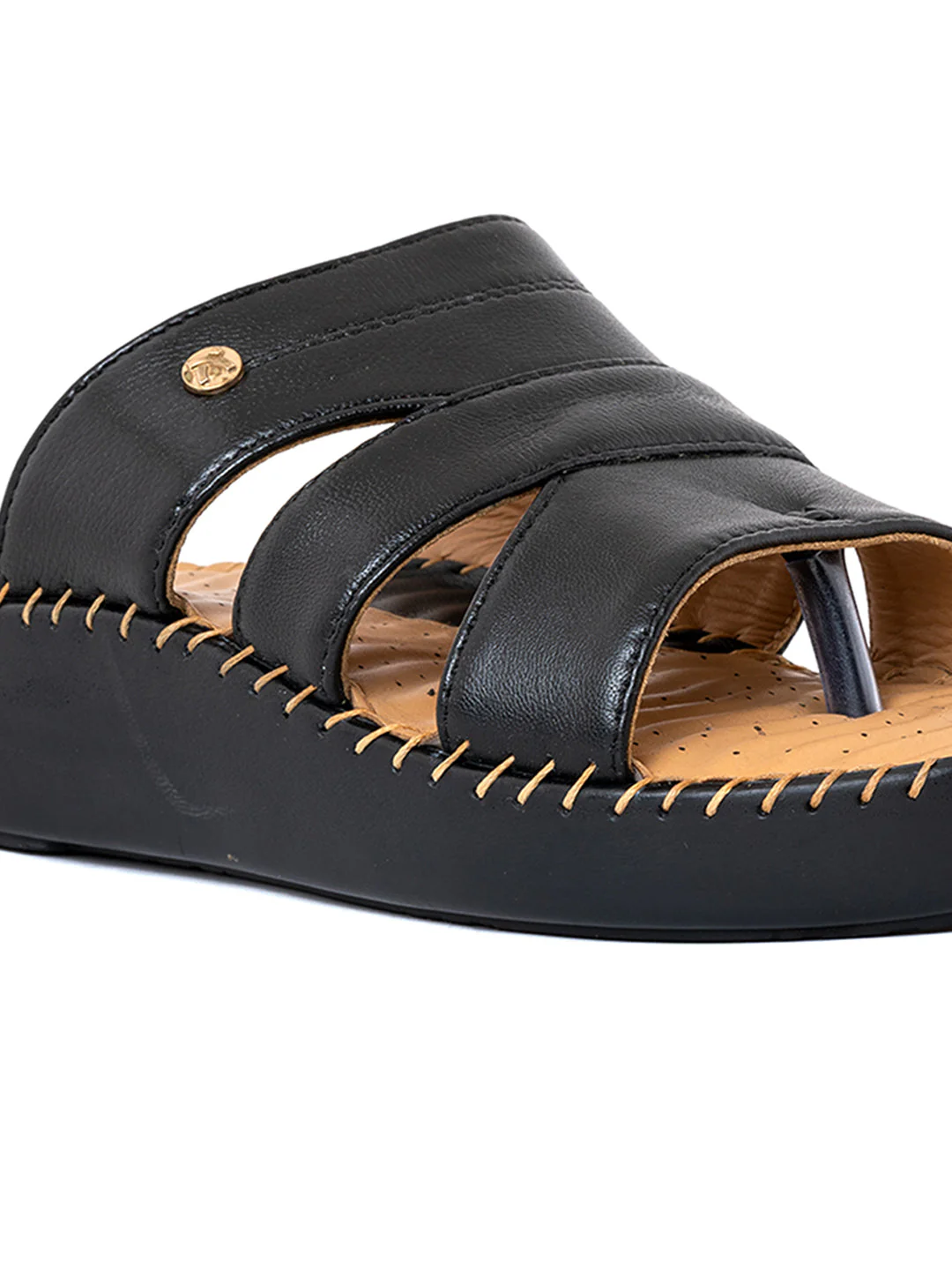 Khadim Softouch Leather Platform Heel Slip On Sandal for Women - Image 6
