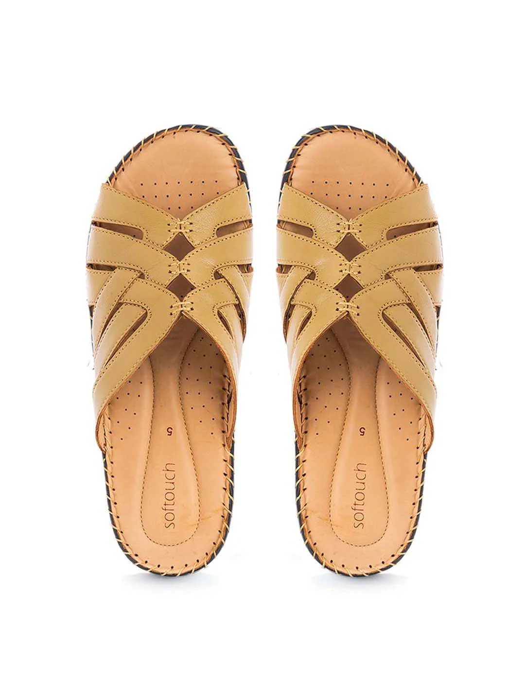 Khadim Softouch Leather Wedge Heel Mule Slip On Sandal for Women - Image 8