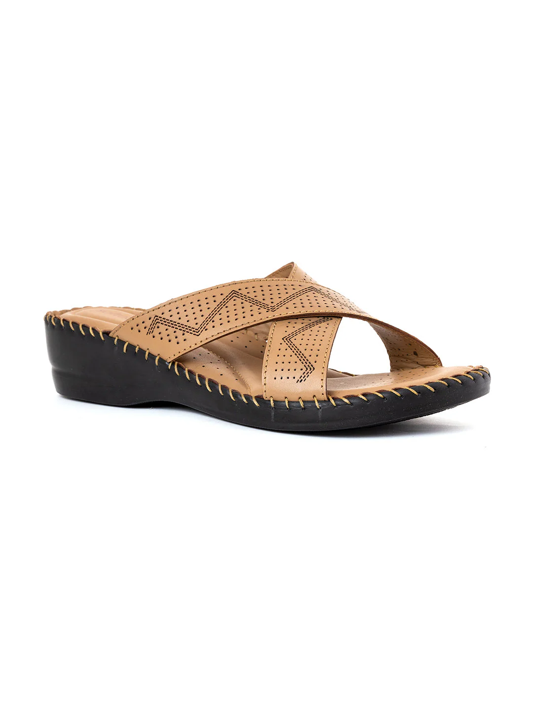 Khadim Softouch Leather Wedge Heel Mule Slip On Sandal for Women - Image 7