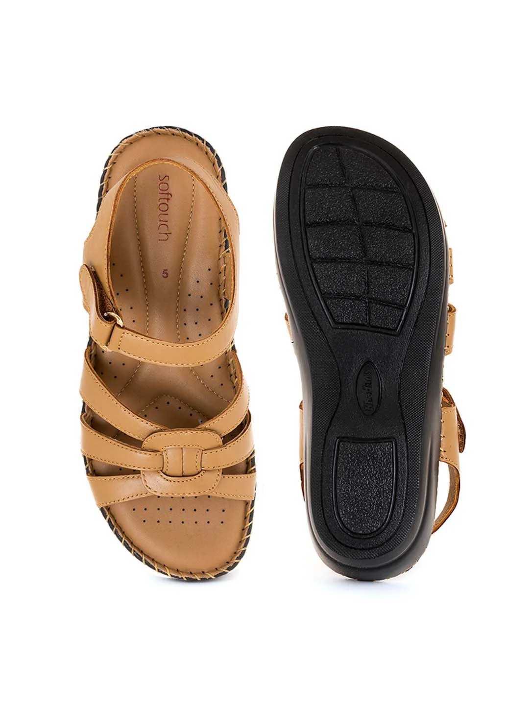 Khadim Softouch Leather Wedge Heel Sandal for Women - Image 11