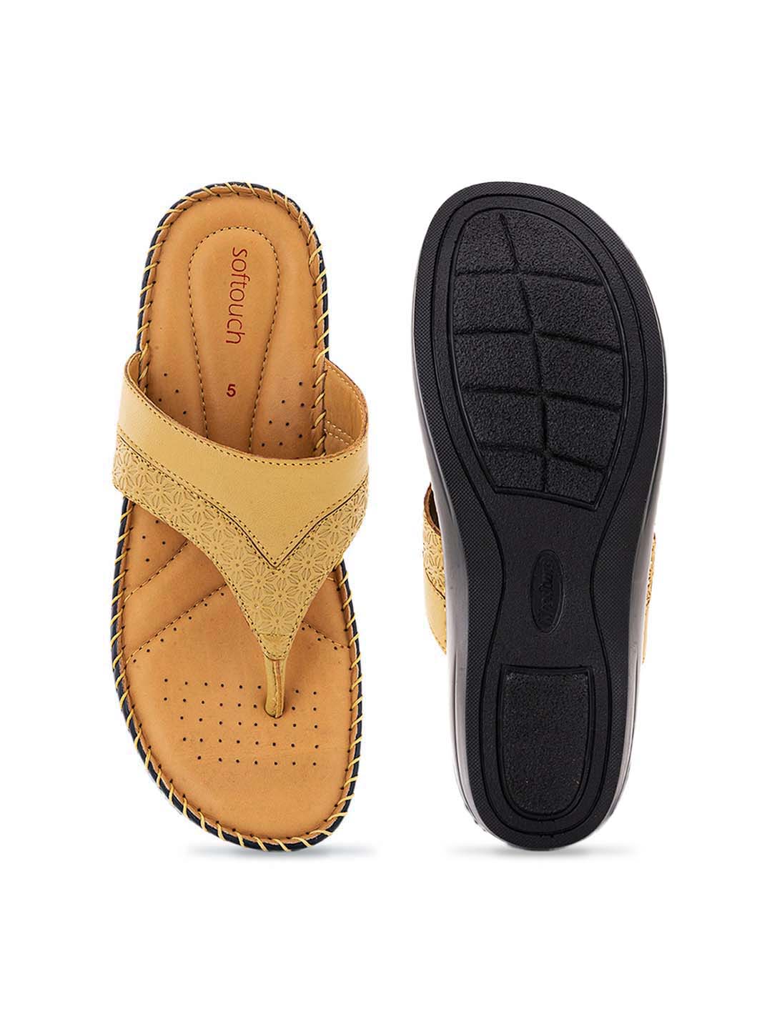 Khadim Softouch Leather Wedge Heel Slip On Sandal for Women - Image 9