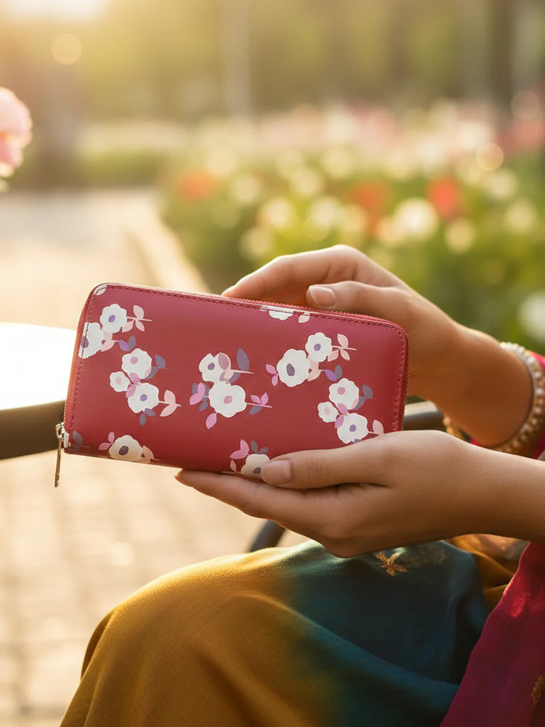 KHADIM Zip-Around Wallet for Women